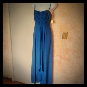 Long, formal, evening dress with tags.
